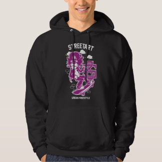 Urban Streetart - Cat on Ski Board Hoodie
