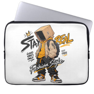 Urban Streetwear Fashion Character – Cool Graffiti Laptop Sleeve