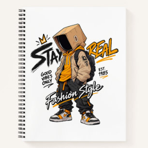 Urban Streetwear Fashion Character – Cool Graffiti Notebook