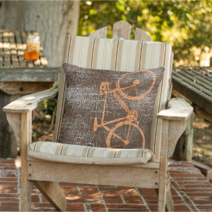 urban-style Bicycle / Bike on distressed brown Outdoor Cushion