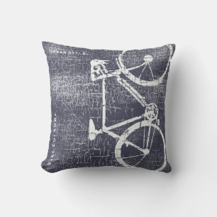 urban-style Bike / Bicycle on distressed blue Outdoor Cushion