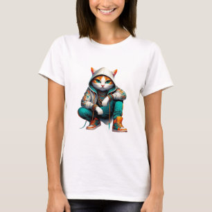 Urban style character kitten T-Shirt