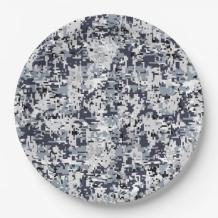 Urban Style Digital Camouflage Decor Paper Plate