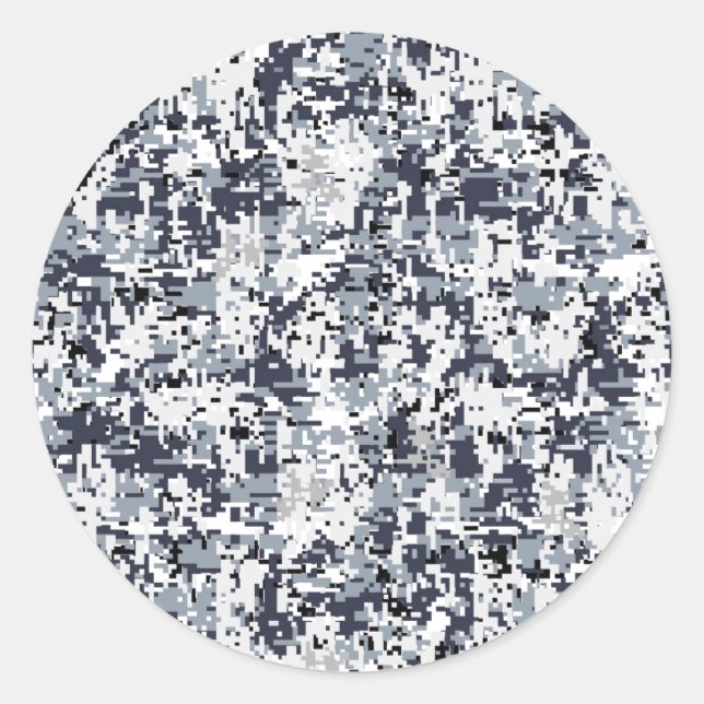 Urban Style Digital Camouflage decoration Classic Round Sticker (Front)