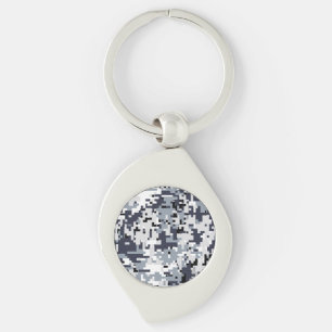 Urban Style Grey Digital Camouflage Key Ring