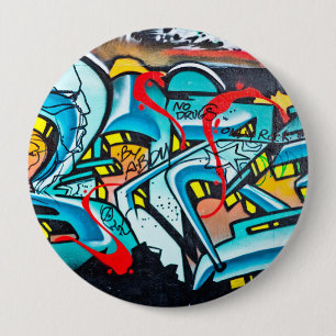 Urban subway graffiti art 10 cm round badge