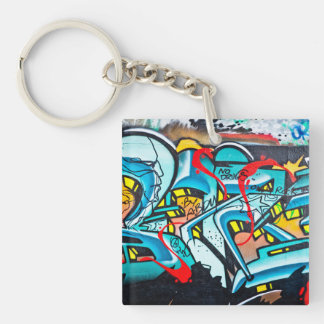 Urban subway graffiti art key ring
