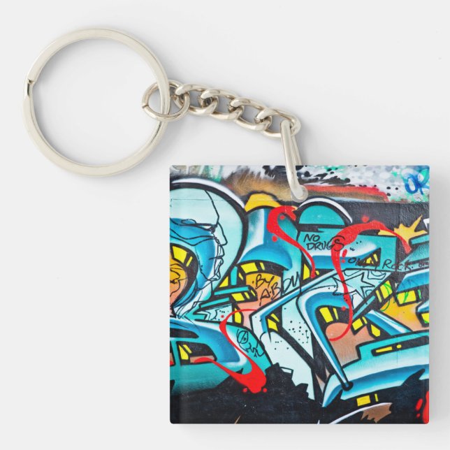 Urban subway graffiti art key ring (Front)