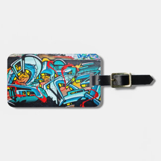 Urban subway graffiti art luggage tag