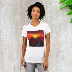 Urban Sunset Highway Skyline T-Shirt