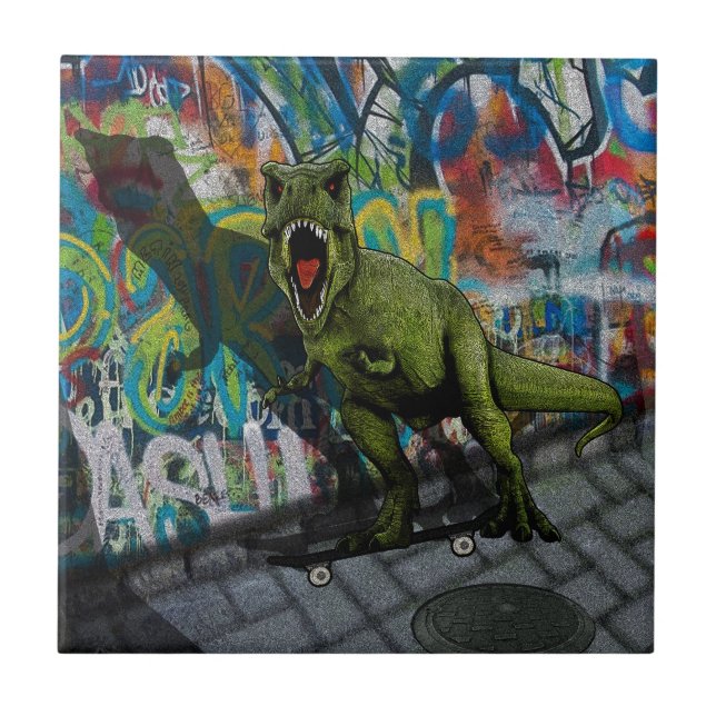 Urban T-Rex Ceramic Tile (Front)