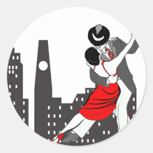 Urban tango classic round sticker