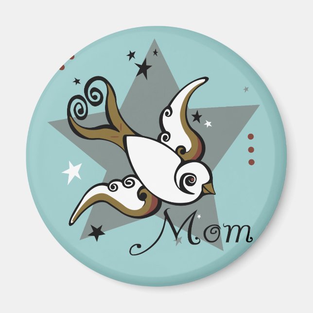 Urban Tattoo Swallow Bird Design Magnet (Front)