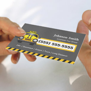 Urban Taxi Driver Chauffeur - Yellow Cap Business Card