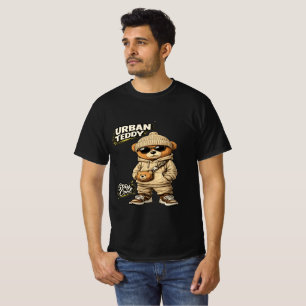 Urban Teddy Streetwear Cartoon Bear Graphic T-Shirt