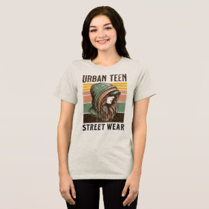 Urban Teen Vintage Streetwear Hoodie Girl Retro Tri-Blend Shirt