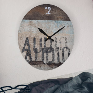 Urban-themed loft style audiophile music lover   large clock