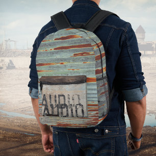 Urban-themed loft style audiophile music lover printed backpack