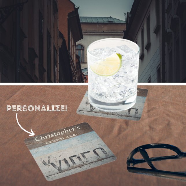 Urban-themed loft style cinephile movie lovers  square paper coaster (Creator Uploaded)