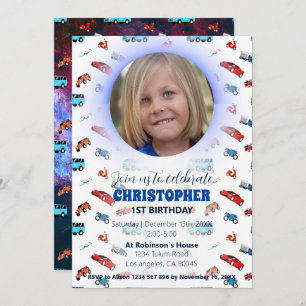 Urban transportation birthday invitation