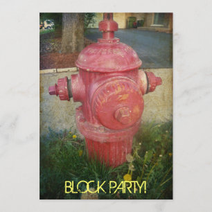 Urban Treated Fire Hydrant Block Party Invitations