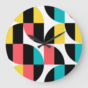 Urban, trendy, colorful, modern graphic pattern large clock