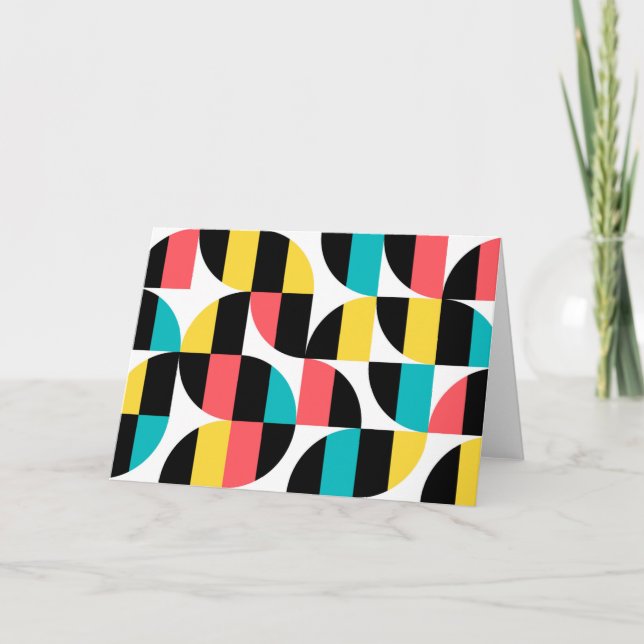 Urban, trendy, colourful, modern graphic pattern card (Front)