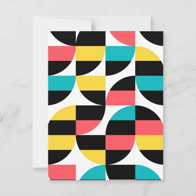 Urban, trendy, colourful, modern graphic pattern card (Front)