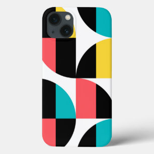 Urban, trendy, colourful, modern graphic pattern iPhone 13 case