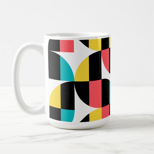 Urban, trendy, colourful, modern graphic pattern coffee mug (Left)