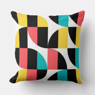 Urban, trendy, colourful, modern graphic pattern cushion