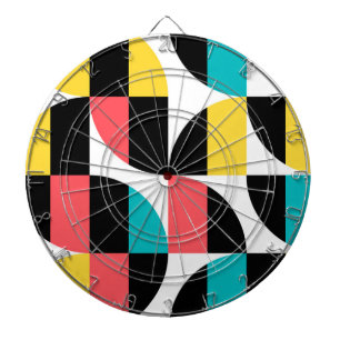 Urban, trendy, colourful, modern graphic pattern dartboard