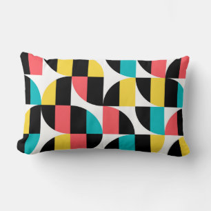 Urban, trendy, colourful, modern graphic pattern lumbar cushion