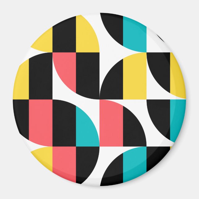Urban, trendy, colourful, modern graphic pattern magnet (Front)