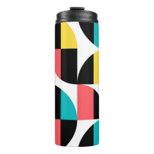 Urban, trendy, colourful, modern graphic pattern thermal tumbler