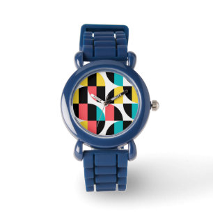 Urban, trendy, colourful, modern graphic pattern watch