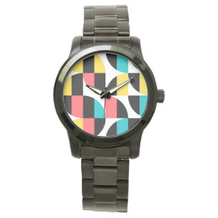 Urban, trendy, colourful, modern graphic pattern watch