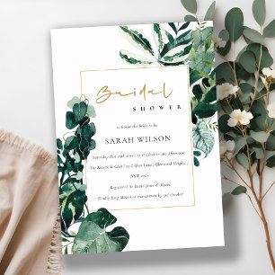 URBAN TROPICAL MONSTERA FAUNA BRIDAL SHOWER INVITE