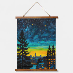 Urban Twilight Glow Hanging Tapestry
