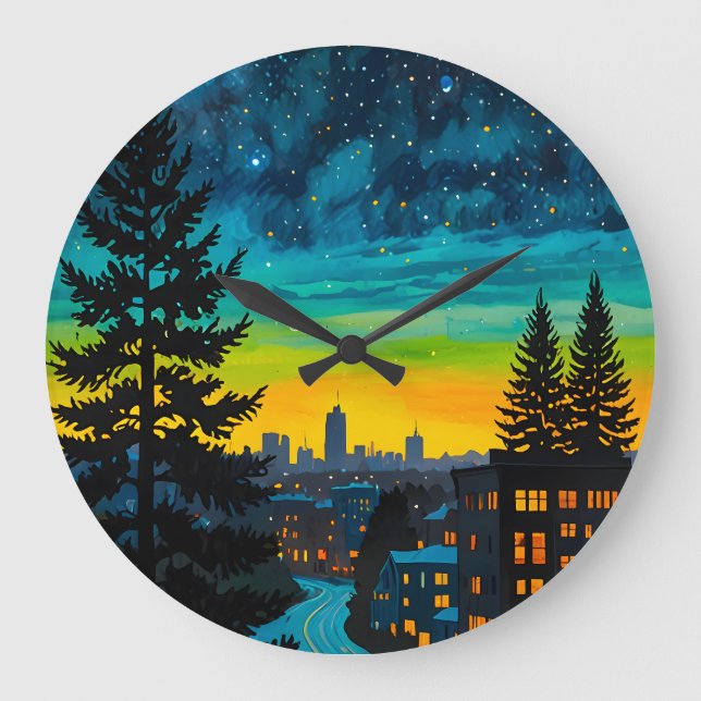 Urban Twilight Glow Large Clock (Front)