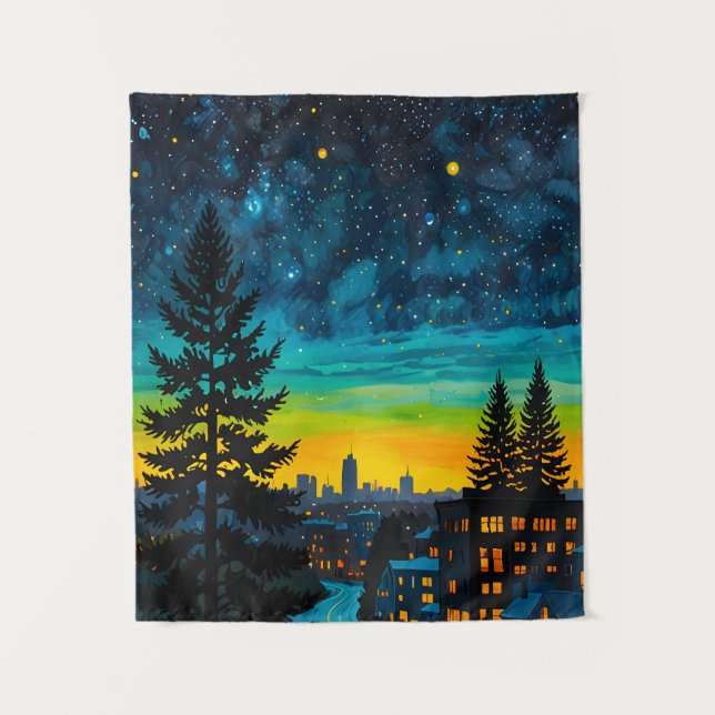 Urban Twilight Glow Tapestry (Front)