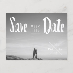 Urban Typography Photo Save The Date Announcement Postcard
