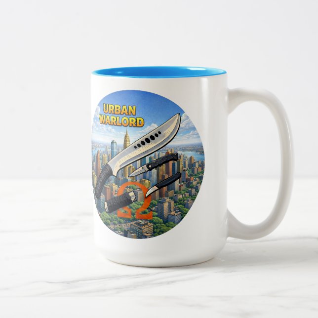 Urban Warlord (Circular) Two-Tone Coffee Mug (Right)