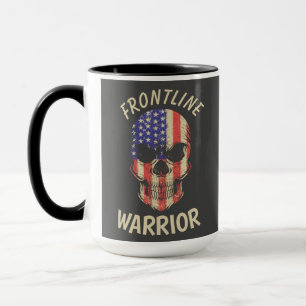 Urban Warrior America Skull Frontline Warrior Mug