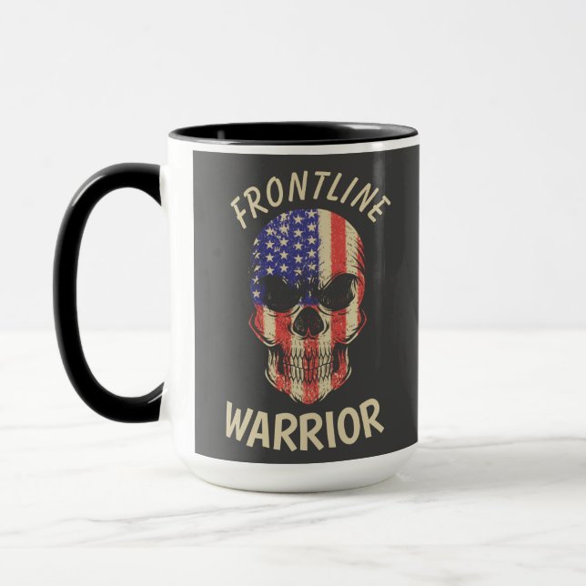 Urban Warrior America Skull Frontline Warrior Mug (Left)