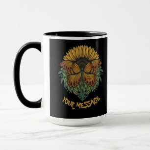 Urban Warrior Gold Sunflower Butterfly Mug