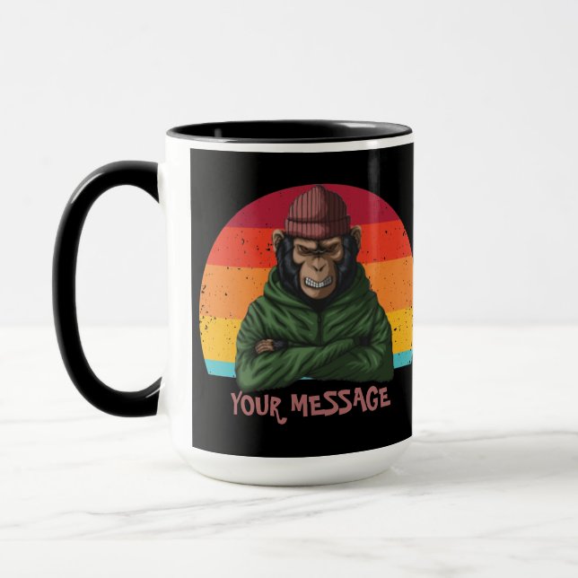 Urban Warrior Green Monkey Mug (Left)