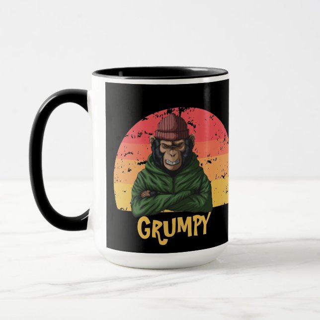Urban Warrior GRUMPY Green Monkey Mug (Left)