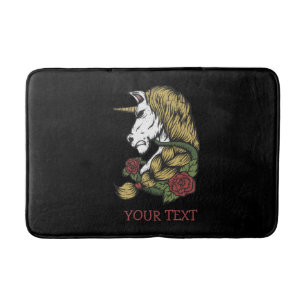 Urban Warrior Unicorn Rose Bath Mat