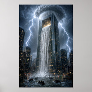 Urban Waterfall Poster